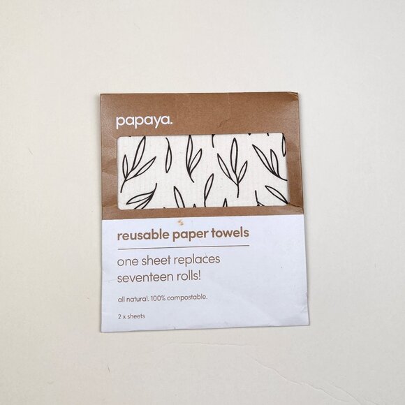 Papaya Reusable Paper Towels - 2 Sheets - Twiggy - Picture 1 of 4